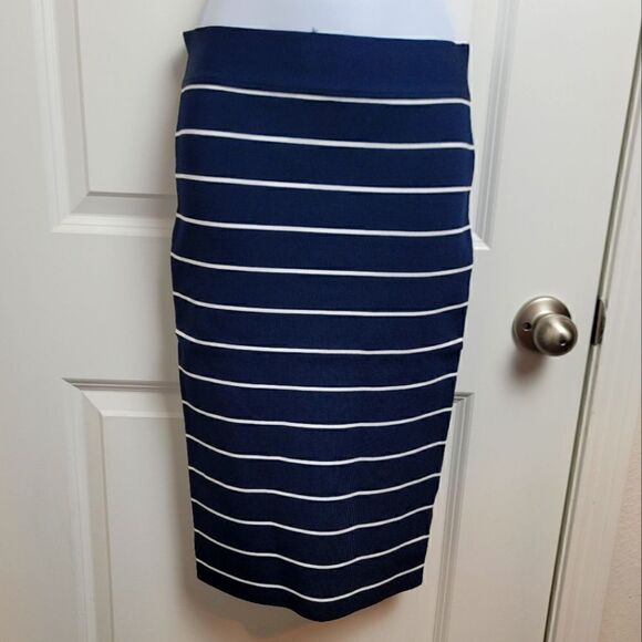 EVA LONGORIA Striped Pencil Skirt - Picture 1 of 6